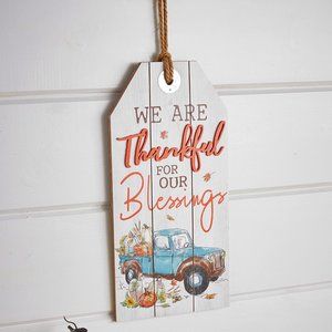 We Are Thankful For Our Blessings Harvest Tag Sign
